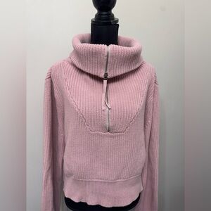 Varley Women’s Mentone Knit Cozy Mauve Turtleneck Sweater L